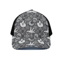 Gothic Wicca Curse Print Black Mesh Trucker Hat