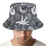 Gothic Wicca Curse Print Bucket Hat