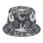 Gothic Wicca Curse Print Bucket Hat