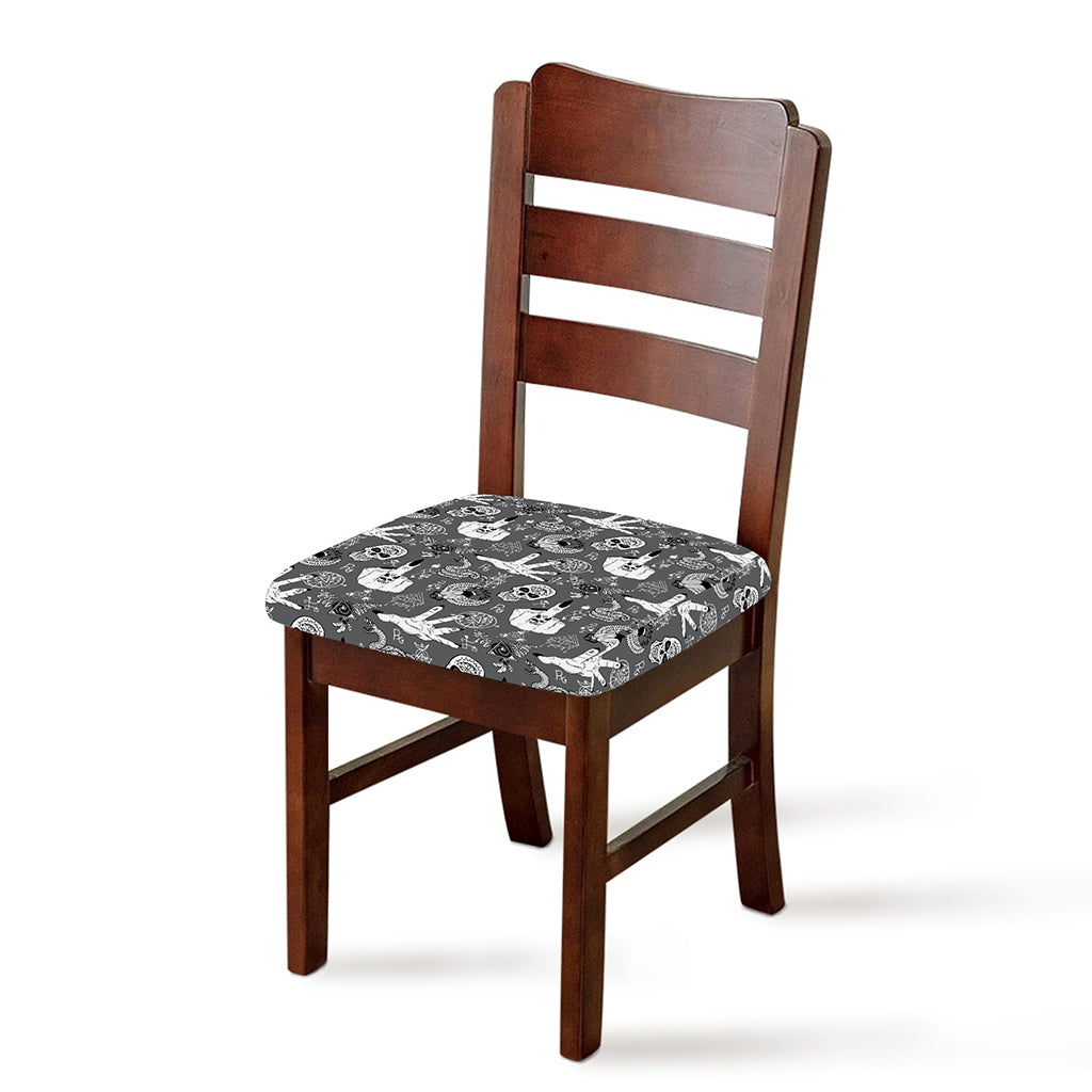 Gothic Wicca Curse Print Chair Cushion Cover