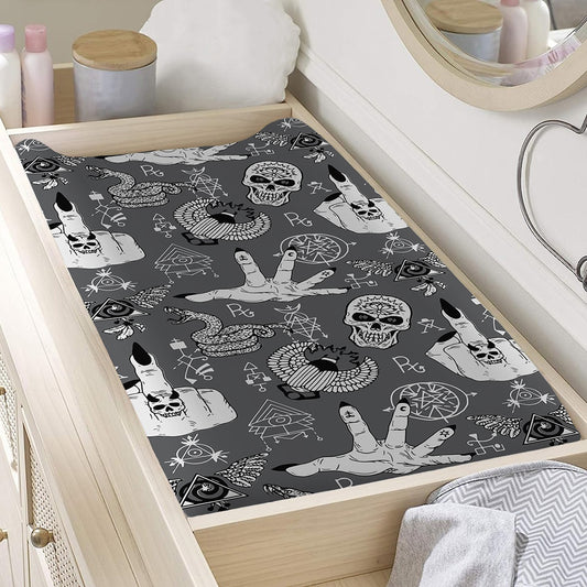 Gothic Wicca Curse Print Changing Pad Cover