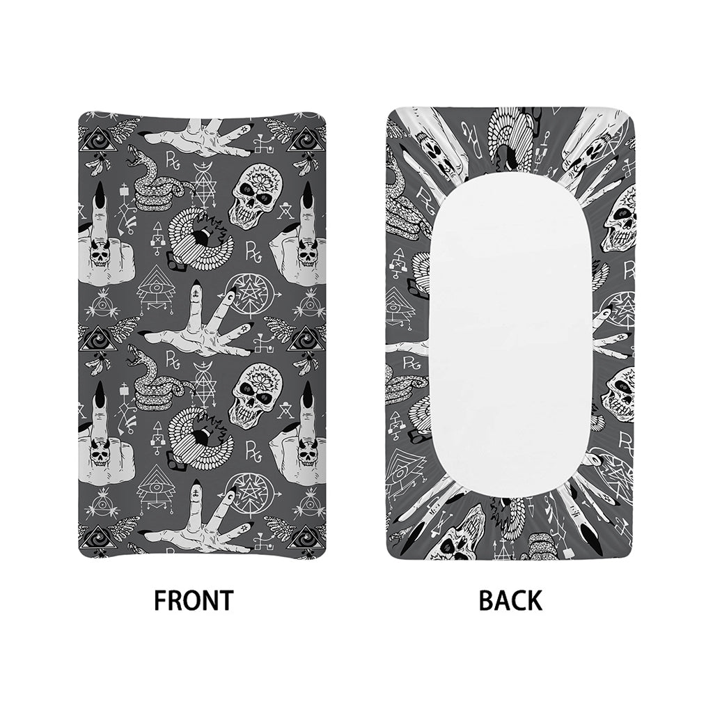 Gothic Wicca Curse Print Changing Pad Cover