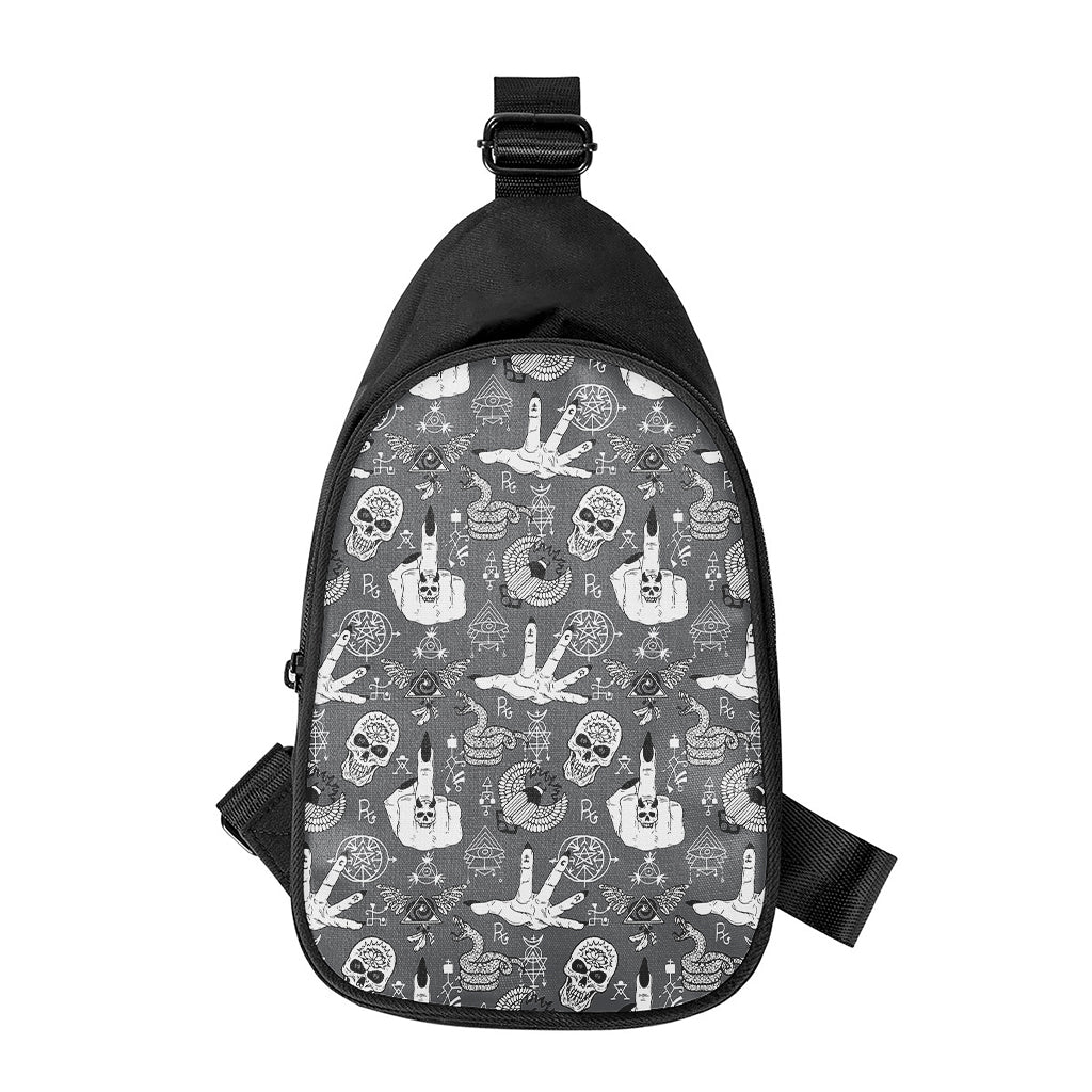 Gothic Wicca Curse Print Chest Bag