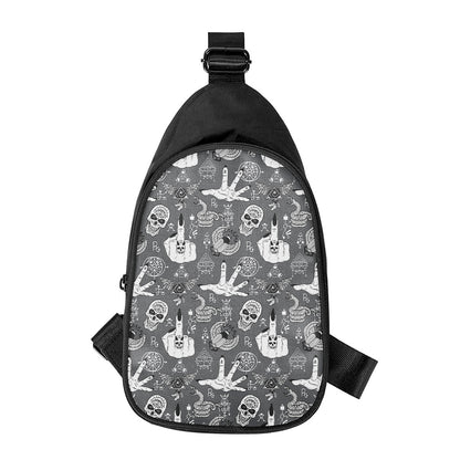 Gothic Wicca Curse Print Chest Bag