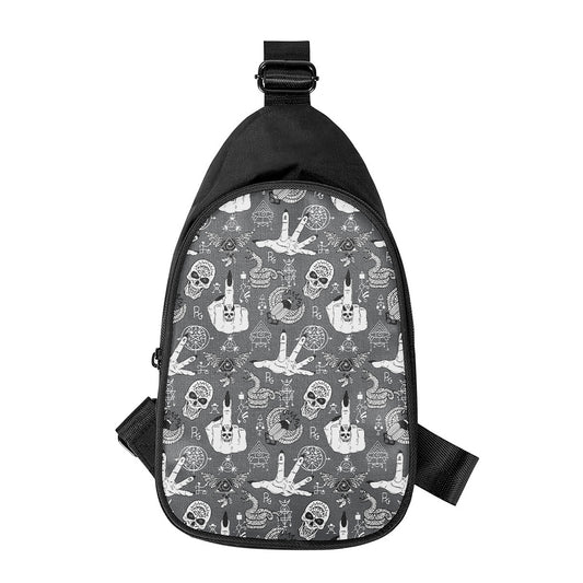 Gothic Wicca Curse Print Chest Bag