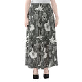 Gothic Wicca Curse Print Chiffon Maxi Skirt