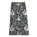 Gothic Wicca Curse Print Cotton Front Slit Maxi Skirt