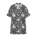 Gothic Wicca Curse Print Cotton Hawaiian Shirt