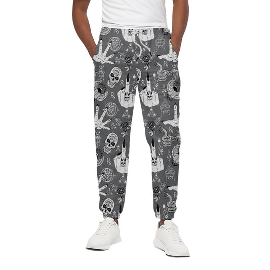 Gothic Wicca Curse Print Cotton Pants