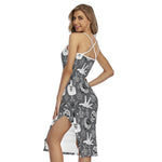 Gothic Wicca Curse Print Cross Back Cami Dress