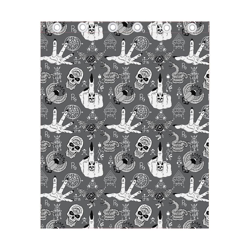 Gothic Wicca Curse Print Curtain