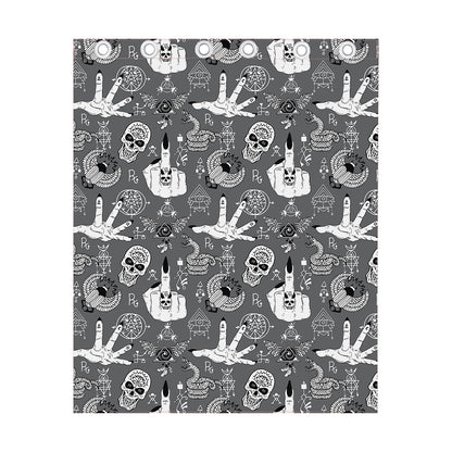 Gothic Wicca Curse Print Curtain