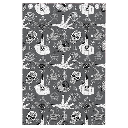 Gothic Wicca Curse Print Curtain
