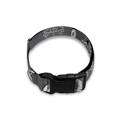 Gothic Wicca Curse Print Dog Collar