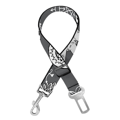 Gothic Wicca Curse Print Dog Seat Belt