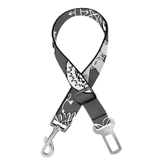 Gothic Wicca Curse Print Dog Seat Belt