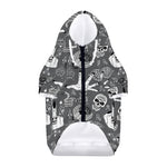 Gothic Wicca Curse Print Dog Zip Up Hoodie