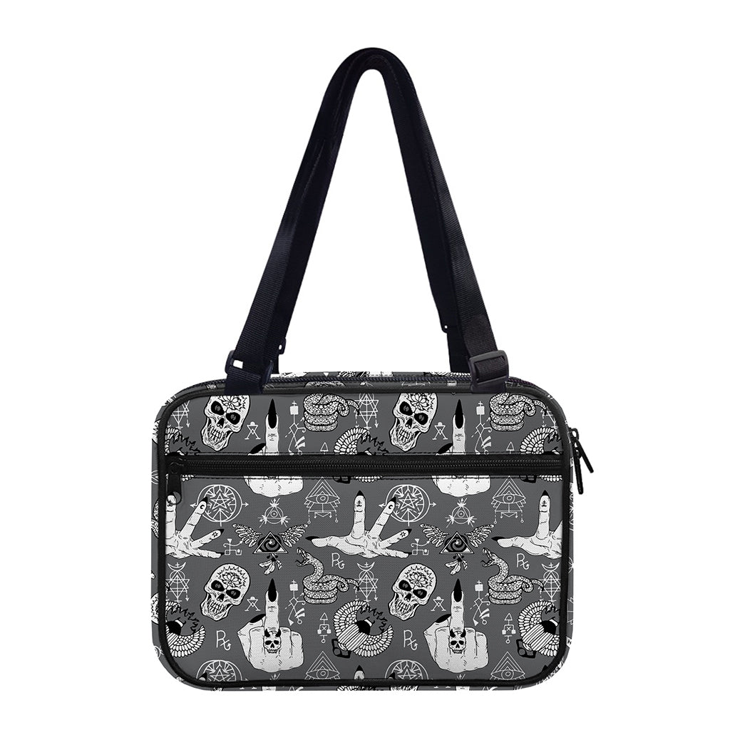 Gothic Wicca Curse Print Double Strap Bible Bag