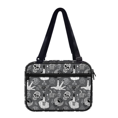 Gothic Wicca Curse Print Double Strap Bible Bag