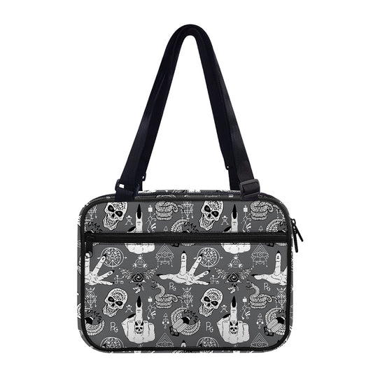 Gothic Wicca Curse Print Double Strap Bible Bag