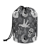 Gothic Wicca Curse Print Drawstring Makeup Bag