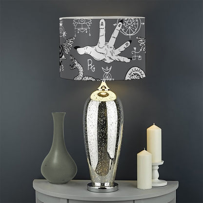 Gothic Wicca Curse Print Drum Lamp Shade