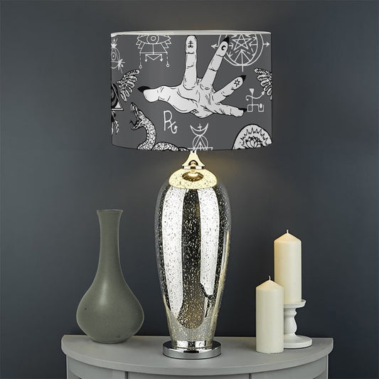Gothic Wicca Curse Print Drum Lamp Shade
