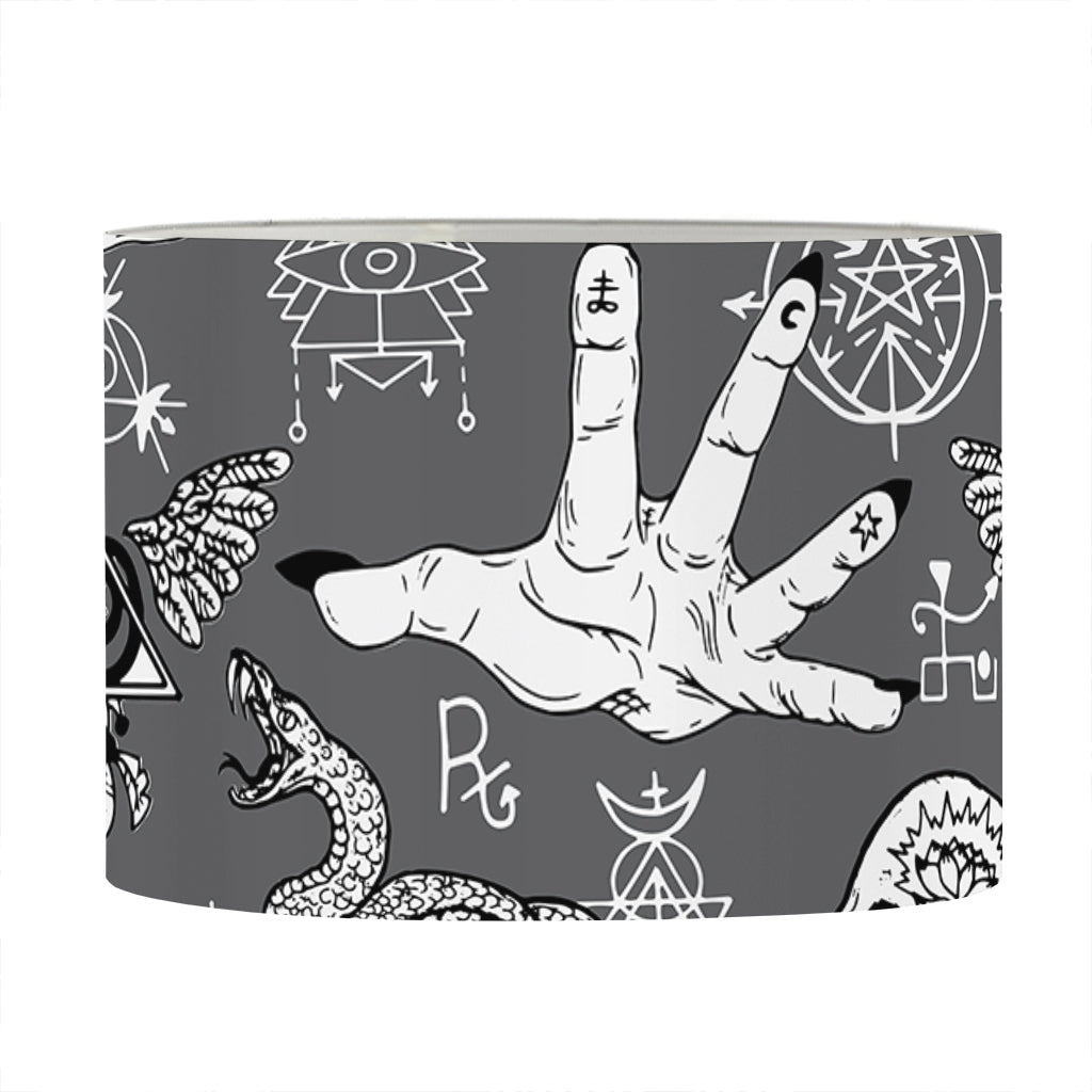 Gothic Wicca Curse Print Drum Lamp Shade
