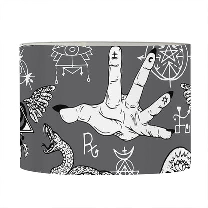Gothic Wicca Curse Print Drum Lamp Shade