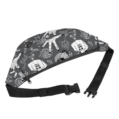 Gothic Wicca Curse Print Fanny Pack