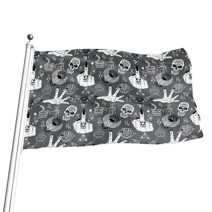 Gothic Wicca Curse Print Flag