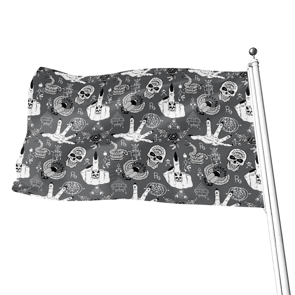 Gothic Wicca Curse Print Flag