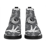 Gothic Wicca Curse Print Flat Ankle Boots