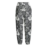 Gothic Wicca Curse Print Fleece Lined Knit Pants