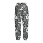 Gothic Wicca Curse Print Fleece Lined Knit Pants