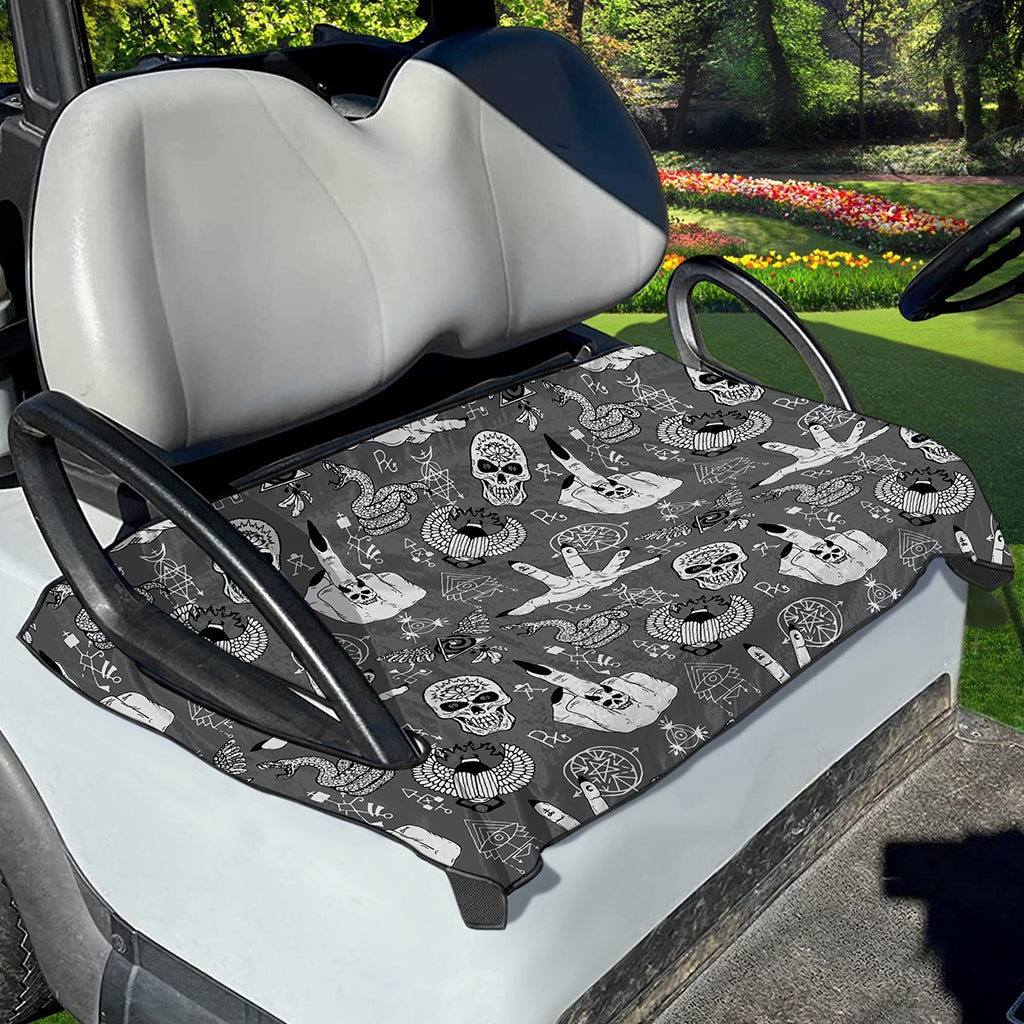 Gothic Wicca Curse Print Golf Cart Seat Cover
