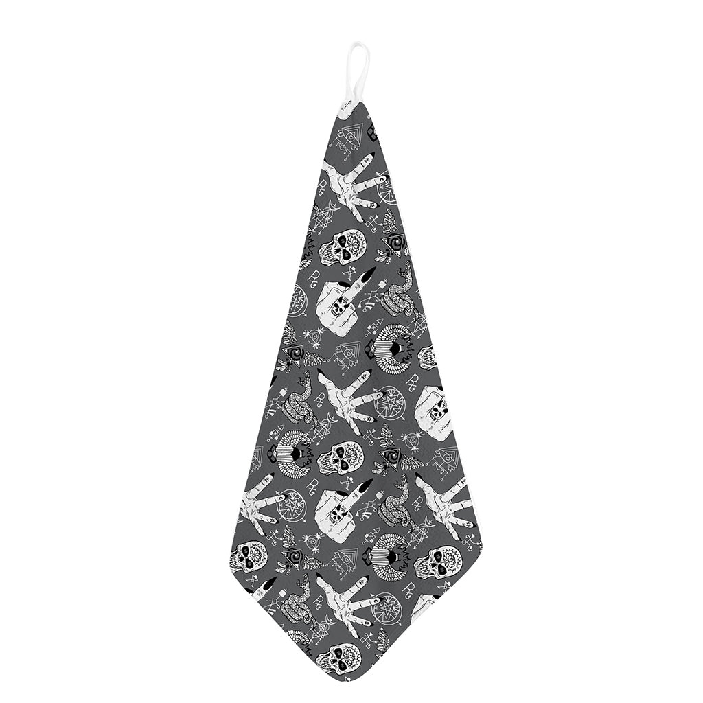 Gothic Wicca Curse Print Hand Towel