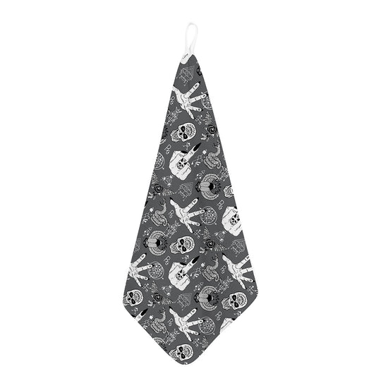 Gothic Wicca Curse Print Hand Towel