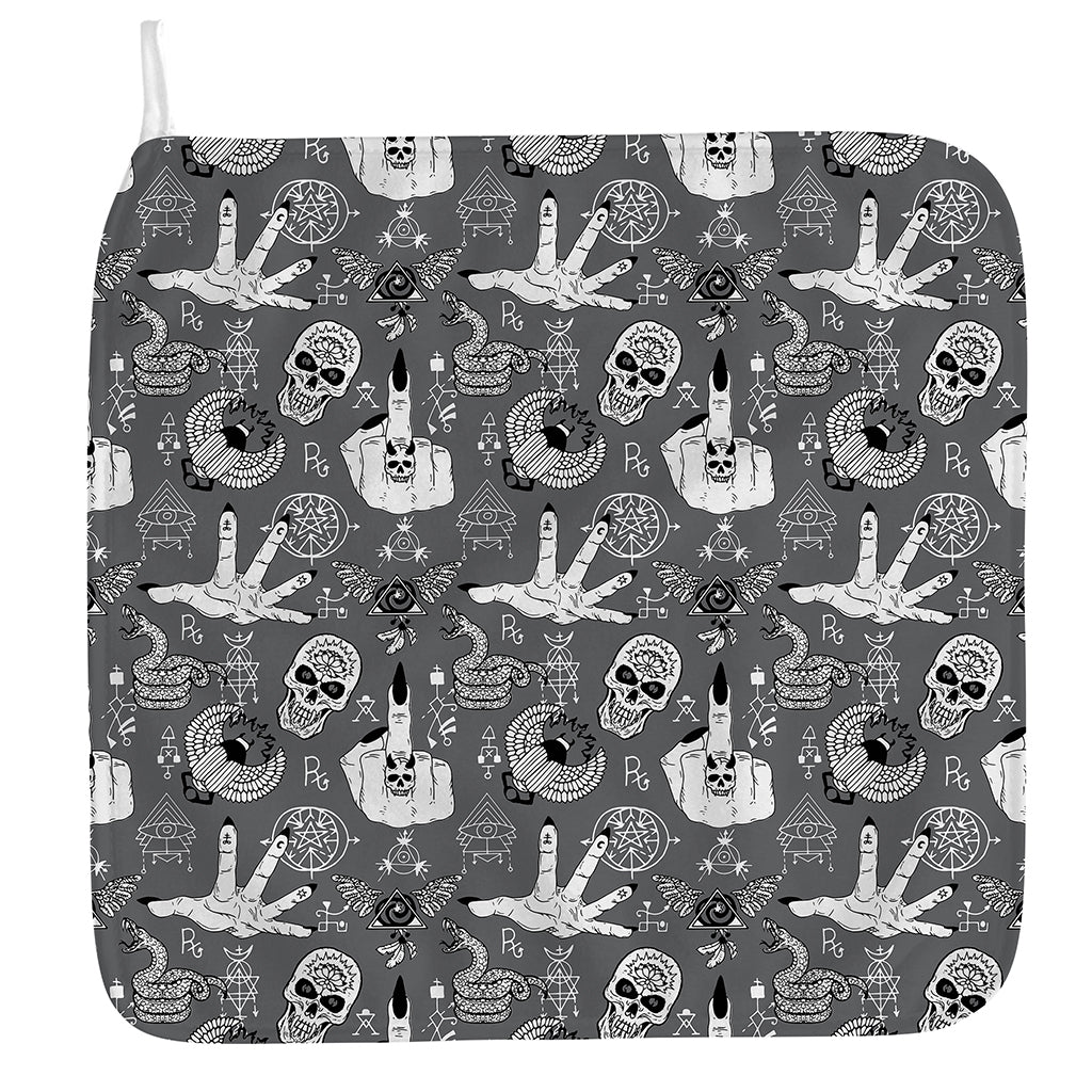 Gothic Wicca Curse Print Hand Towel