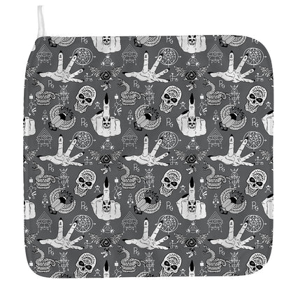 Gothic Wicca Curse Print Hand Towel