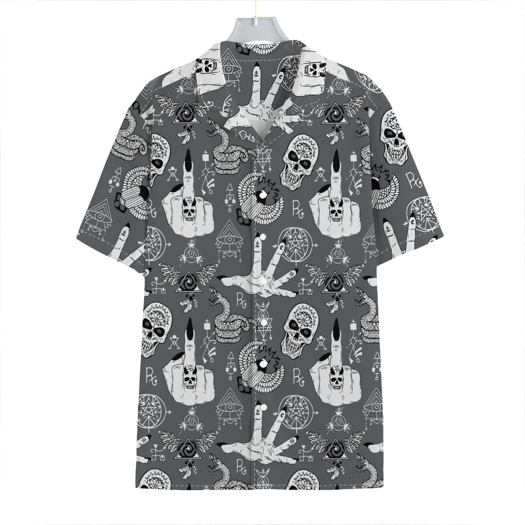 Gothic Wicca Curse Print Hawaiian Shirt