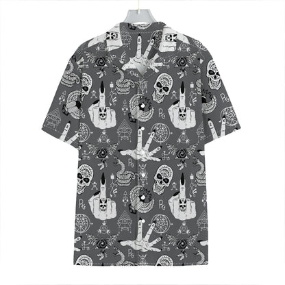 Gothic Wicca Curse Print Hawaiian Shirt