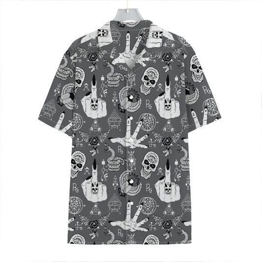 Gothic Wicca Curse Print Hawaiian Shirt
