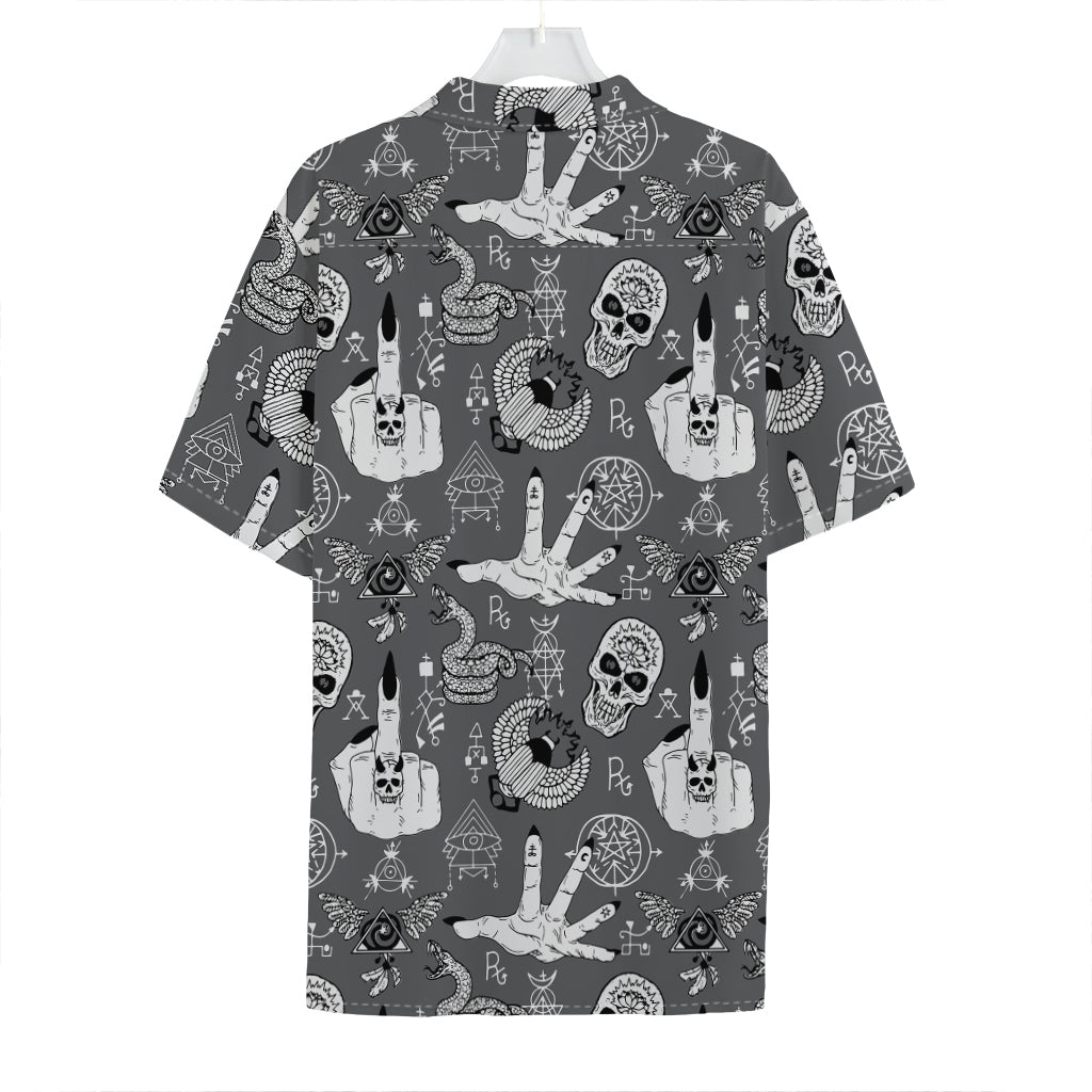 Gothic Wicca Curse Print Hawaiian Shirt