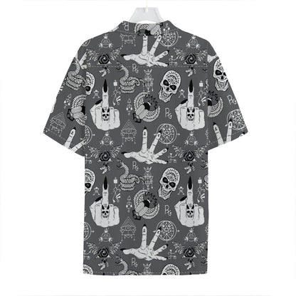Gothic Wicca Curse Print Hawaiian Shirt