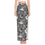 Gothic Wicca Curse Print High Slit Maxi Skirt