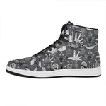 Gothic Wicca Curse Print High Top Leather Sneakers