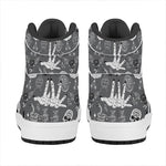 Gothic Wicca Curse Print High Top Leather Sneakers