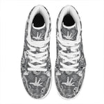 Gothic Wicca Curse Print High Top Leather Sneakers