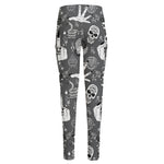 Gothic Wicca Curse Print High-Waisted Pocket Leggings